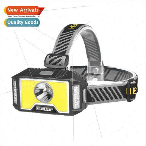 New COB headlamp multi-function USB rechargeable red and blu