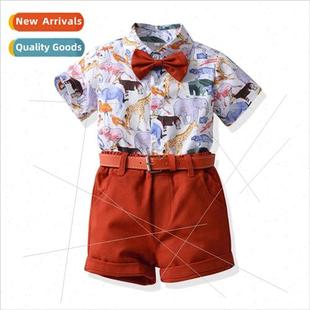 dinosaur summer shirt sleeved short Fan Chao 2023 boys New
