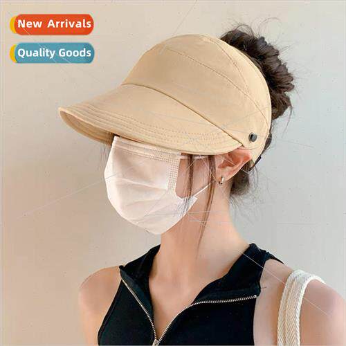 2023 new sun hat can tie the ponytail show face small duck t