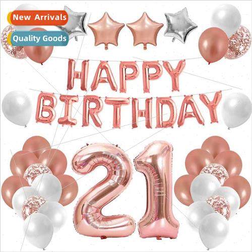 Birthday Party Balloon Decoration Set Numbers 21 Letters hap