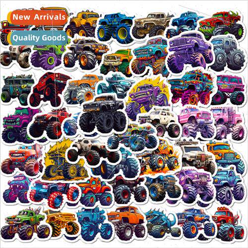 50 Monster Truck Stickers Cartoon Car Bigfoot Truck Transpor