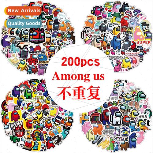 200 pcs Game AmongUs Doodle Stickers Helmet Computer Mug Ele