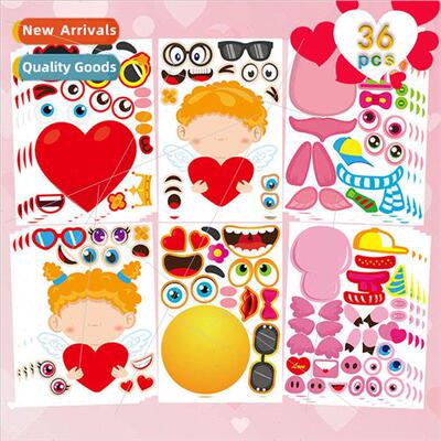 Kids Valentines Day Stickers Valentines Day DIY Making Face
