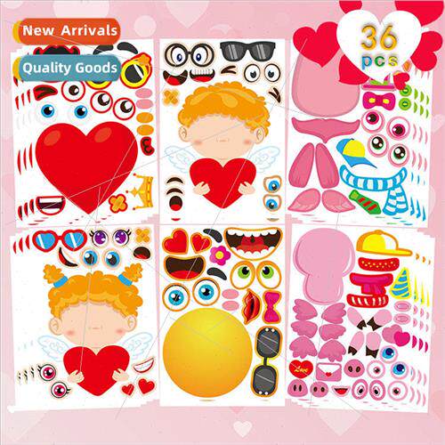 Kids Valentines Day Stickers Valentines Day DIY Making Face