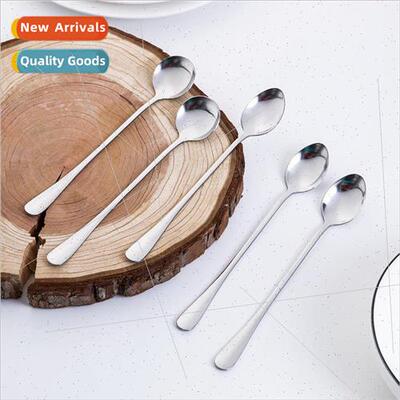 Stainless Steel Spoon Korean Dessert Spoon Office Coffee Lon
