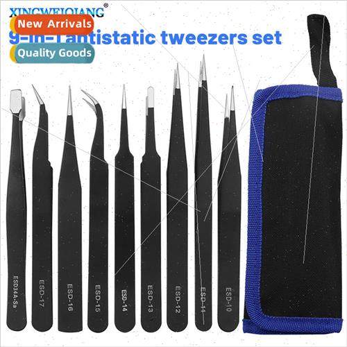 Stainless steel curved head straight tweezers swallows nest