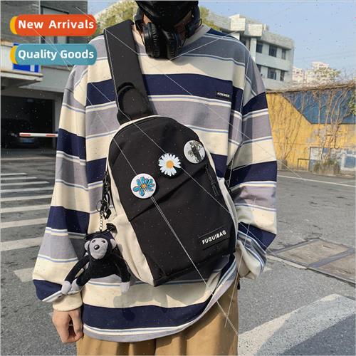 Nylon chest bag female new Korean fashion couple students cr