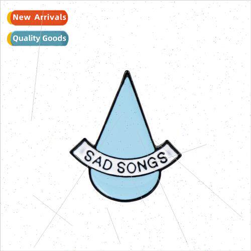 teardrop water drop sad songs oil drop brooch denim jacket b