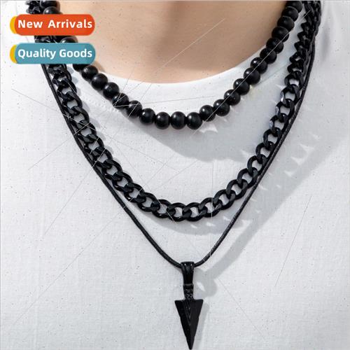 New  Bossy 3 Mens Necklaces mple Designs Beaded Mens Vintage