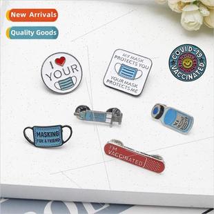vaccination pin creative New nurse vaccinated doctor mas I`m