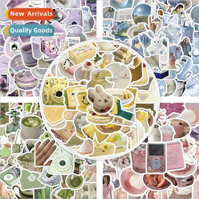 60 ins  blue stickers cute girl high value realistic decorat