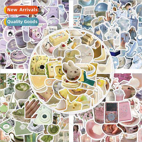 60 ins  blue stickers cute girl high value realistic decorat
