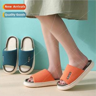 summer linen slippers 2022 women and men couple spring