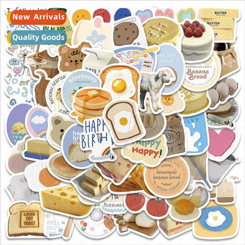 63 pcs of Korean ins  butter bread stickers luggage guitar w