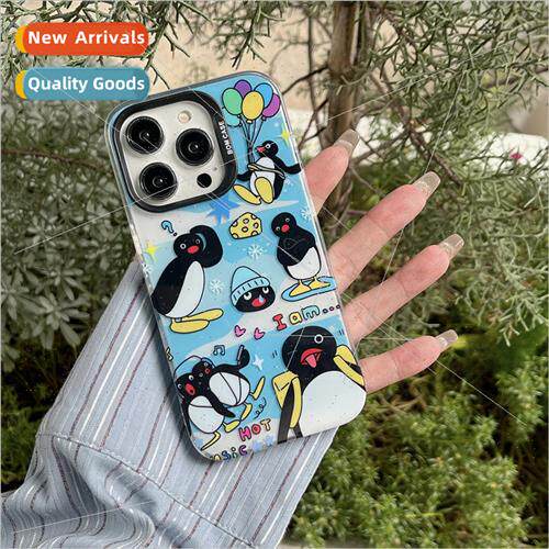 ins full screen cartoon cute penguin 适用 iPhone15 hand stra