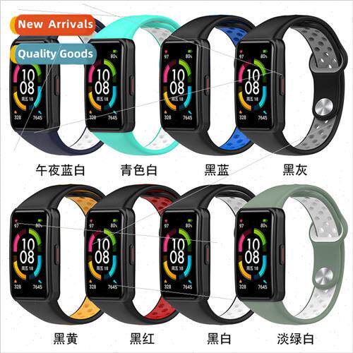适用 huawei bracelet 6 two-color silicone strap honor band 6