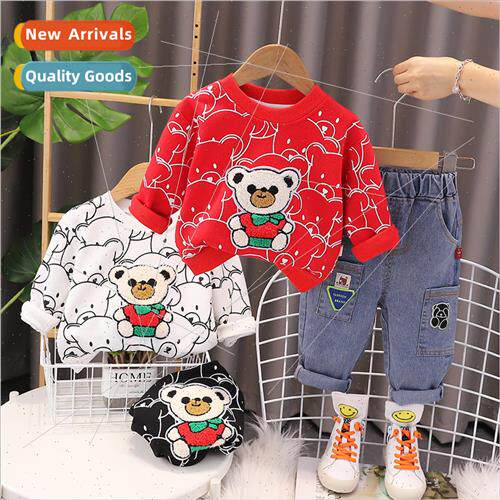 Boys suit spring and fall 2023 new children full print carto