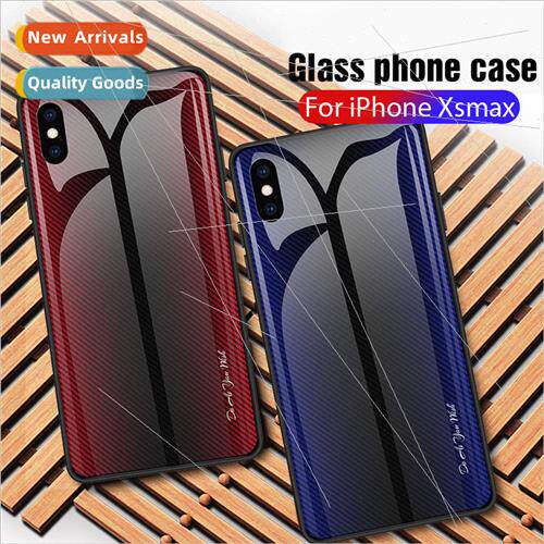 iPhoneXsmax Glass Stripe Phone Case 适用 Apple 678 Anti Drop