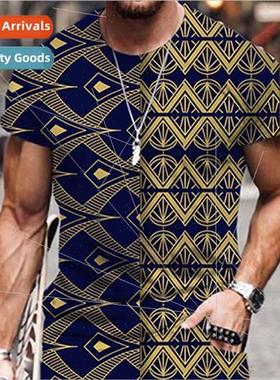 3D Digital Printed T-shirt Abstract Floral Short Sleeve Spor