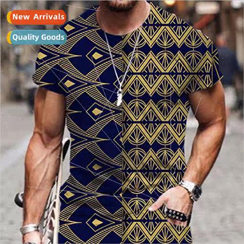 3D Digital Printed T-shirt Abstract Floral Short Sleeve Spor