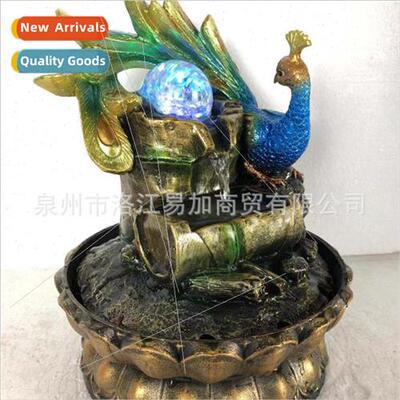 New peacock water feature crafts creative  resin running wat