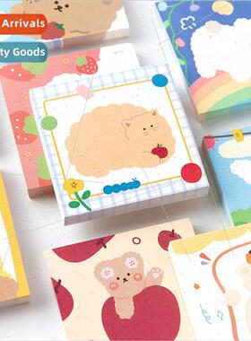 Soft throw square sticky note cartoon tearable message book