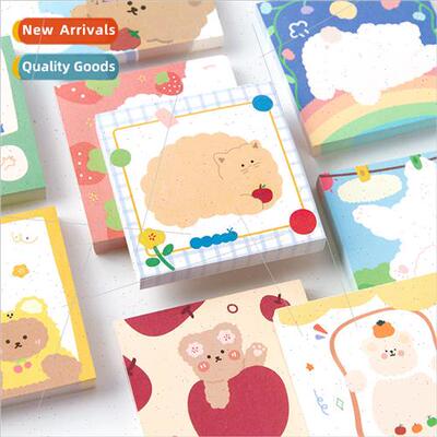 Soft throw square sticky note cartoon tearable message book
