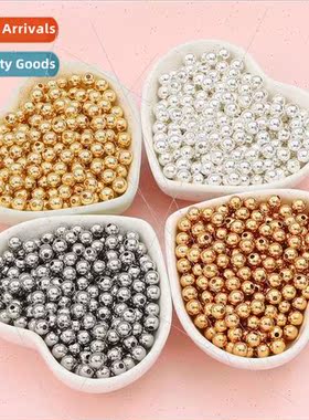 Color preservation 14K gold clad beads loose beads white gol