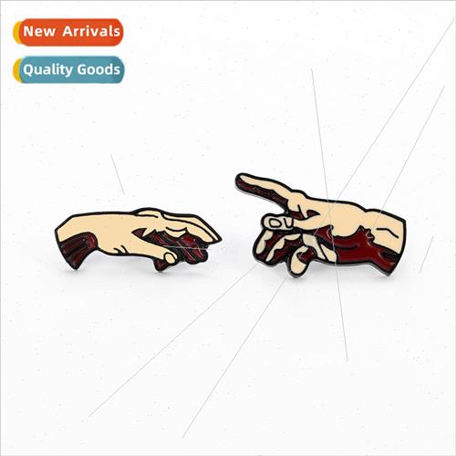 The Creation of Adam Adam Brooch Michelangelo Hand of God Al