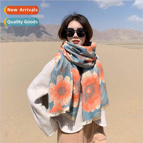 Scarf shawl neck flower world imitation cashmere warm long