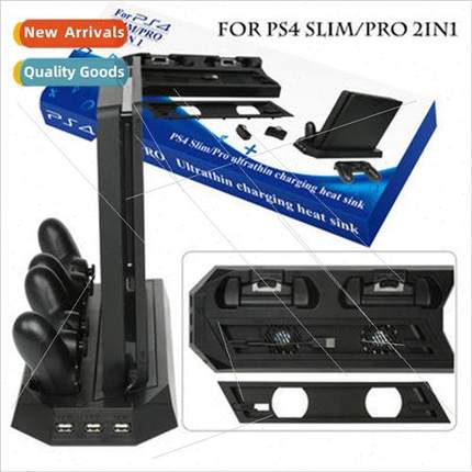 适用 PS4 SLIM PRO Console Upright Stand Fan Grip Docking  wi