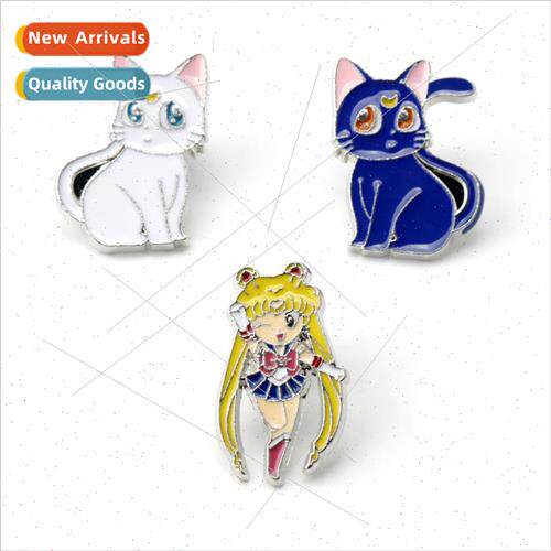 Anime  American Girl Warrior alloy brooch cute cat black cat