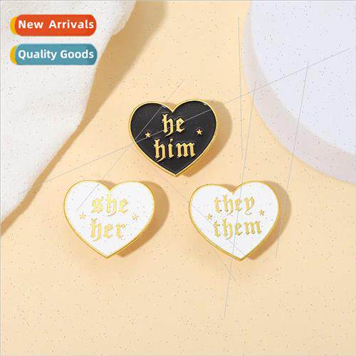 Love Brooch English she/her Metal Badge Corsage Metal Brooch