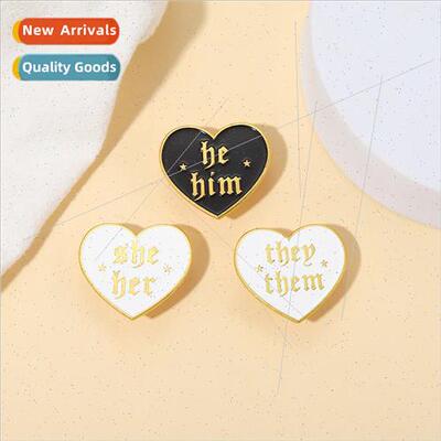 Love Brooch English she/her Metal Badge Corsage Metal Brooch