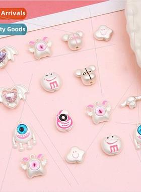 Pink girl alloy drip oil accessories diy jewelry materials h