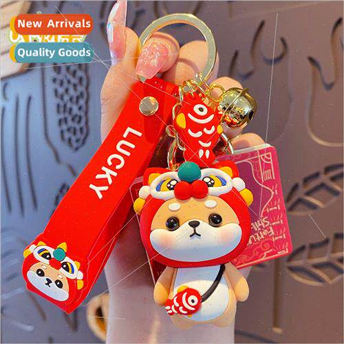 Year of the Rabbit festive waking lion rabbit keychain femal