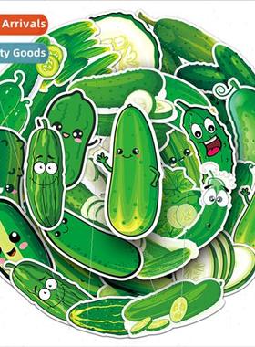 50 cucumber green cartoon vegetables food children doodle wa