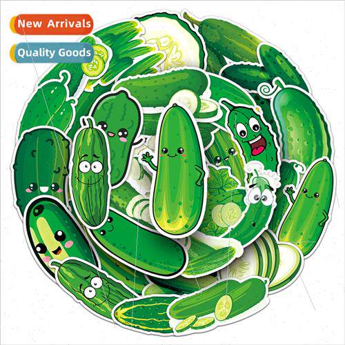 50 cucumber green cartoon vegetables food children doodle wa