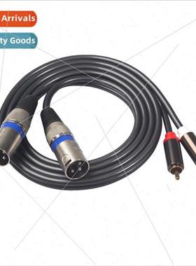 2RCA to Dual XLR male audio cable Gunmetal gray PVC cable mi