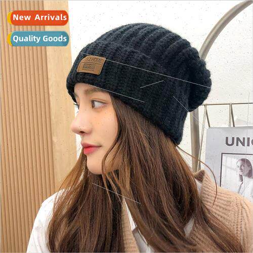 Hat womens fall and winter versatile wool cap Korean patch l