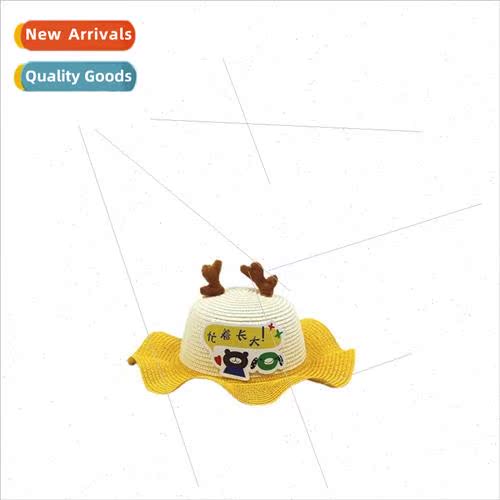 Boys and girls 2-6 years old sunscreen straw hat summer UV c