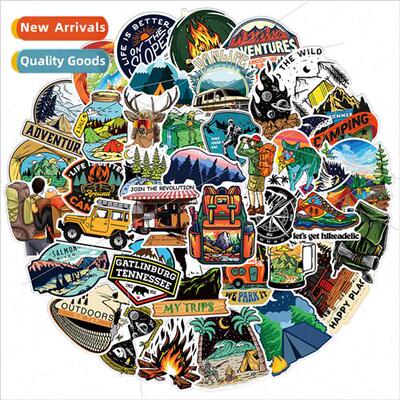 50 new outdoor camping graffiti stickers suitcase guitar car