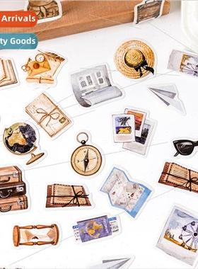 Around the world boxed stickers ins retro old objects handbo