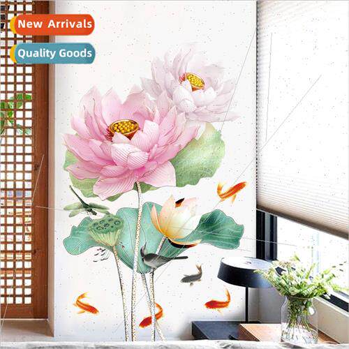 GS9500 Chinese  lotus self-adhesive wallpaper stickers cozy