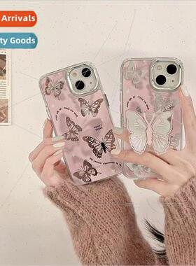 Sweet Cool Girl Mirror iPhone 12 Pink Butterfly Stand 13Prom