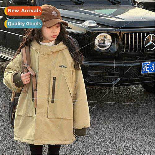 Girls jacket fall and winter 2023 new childrens two-sided we