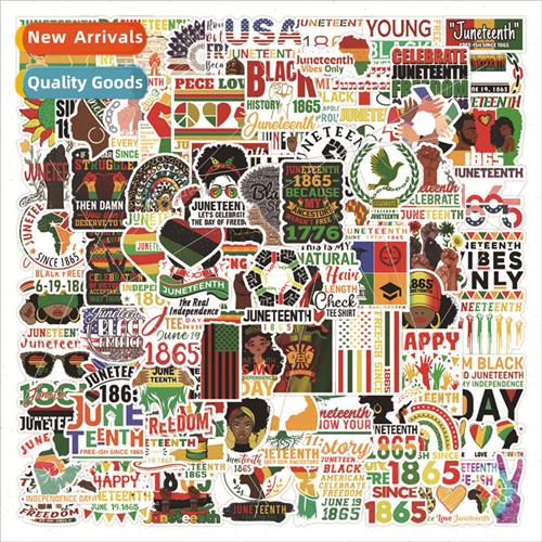 100 Black June Festival Doodle Stickers Handbook ggage ery B