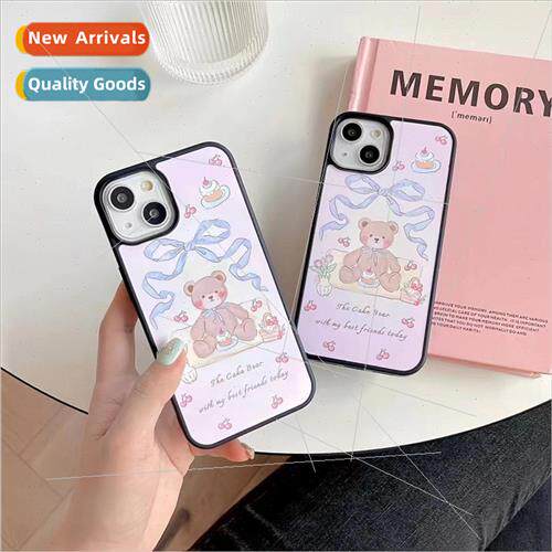 Korean  ins blue ribbon Muppet Bear 适用 iPhone 14 Apple 12/