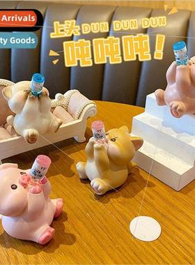 Cartoon on the head tons tons of ornaments cute cute piggy c