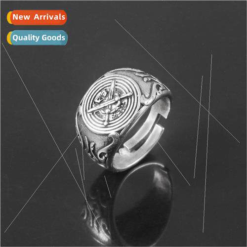Satanic Evil Devil Sheeps Head Ring Baphomet Reverse In Badg